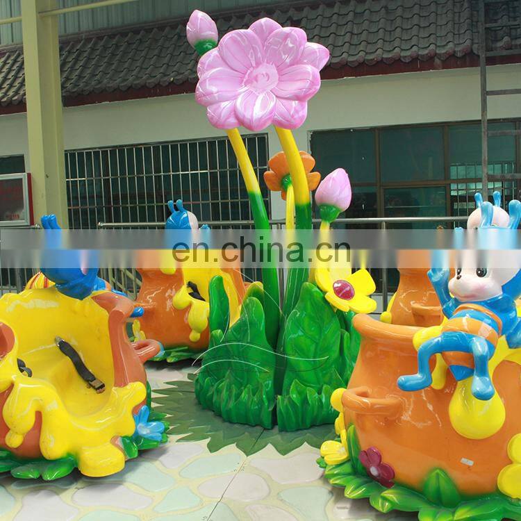 Kids amusement rides flower bee ride family rotation rides for sale