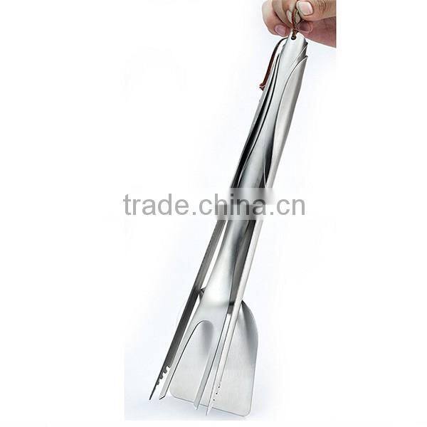 Good quality and factory price rustless Pack of 3 Stainless Steel BBQ Set with silicone glove