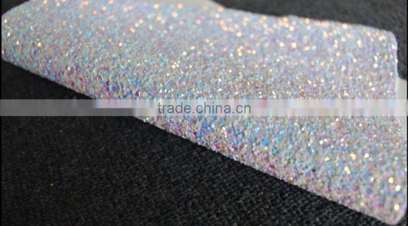 Wholesale full stock sequin Glitter fabric PU leather glitter leather fabric