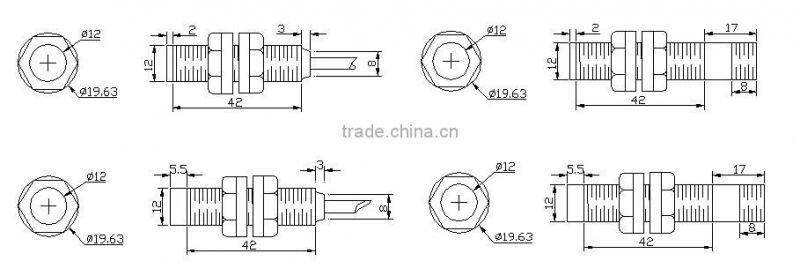 Plastic Tubular M12 / Shielded / DC 10-30V / DC 2-wire / Sensing 2mm / DM-1202D Series / Cylindrical Inductive Proximity Sensors