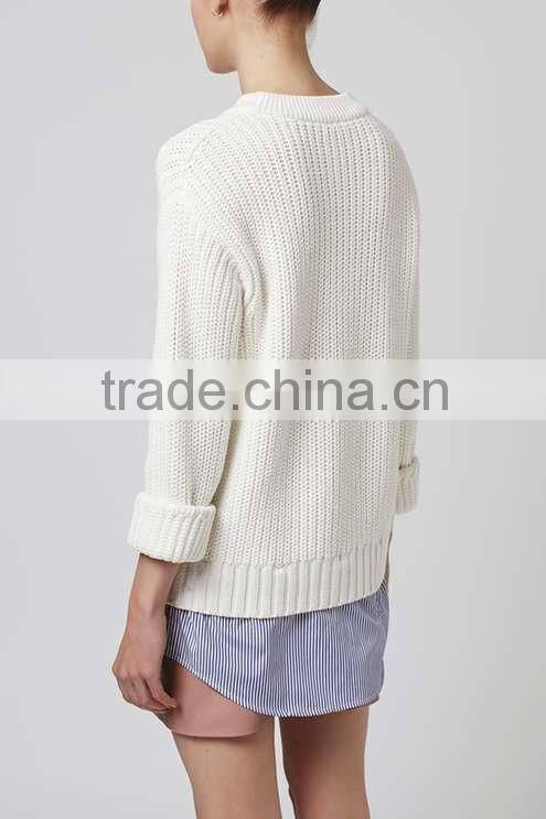 2016 New Latest Design Shirt Hem Rib Knit HSS3008