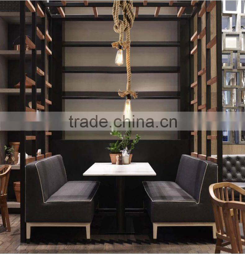 Retro DIY Art Hemp Rope Pendant Light 200cm Creative Art Chandelier Dining Room LED Droplight