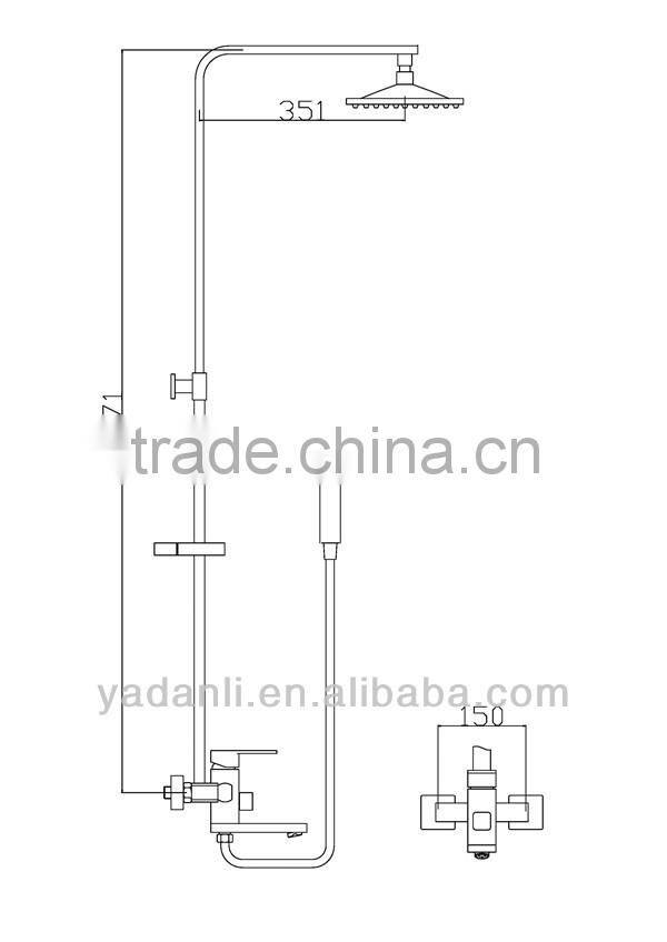 wall mounted chrome brass shower mixer 9529