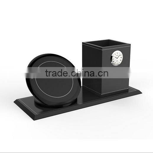 new product Multifunctional Pen Holder Pencil Container with Timer Alarm Clock with quick charging wireless charger