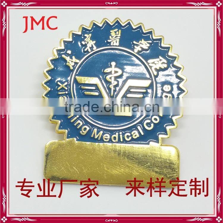 Round Silver blank magnetic name badge, flashing name badge pin buckle cheap