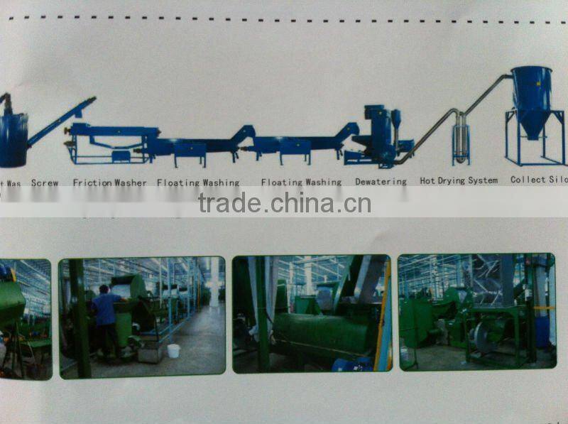 high quality automatic pet flakes hot water washing line