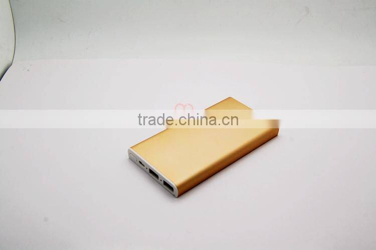 Manufactory power bank W008 aluminium alloy High quality polymer 5000mah power bank portable external battery charger for samsu