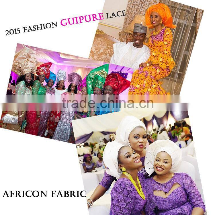 GQ005-3Latest design raw silk embroidery African Georgegeorge fabric
