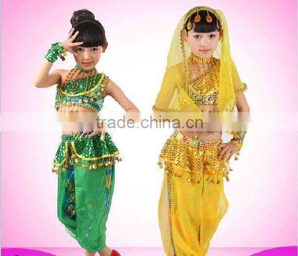 2014 Little girls Beautiful Indian Belly Dance Costume