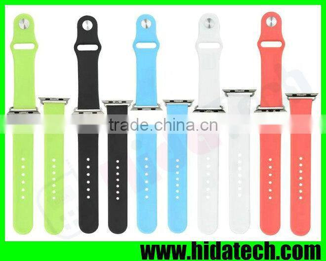 Hot selling Silicone Watch Band Wrist Strap for Apple Watch with Clasp Adapter Connector
