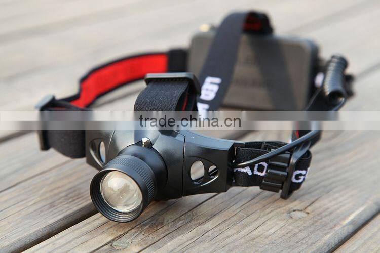 Hunting night fishing camping mini zoomable rechargeable LED headlight