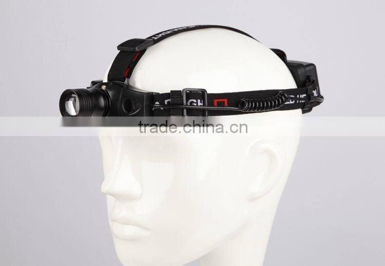 Hunting night fishing camping mini zoomable rechargeable LED headlight