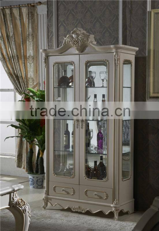 Noble treasures elegant french style dinging table and chair set with cabinet / french royal round table CZ102