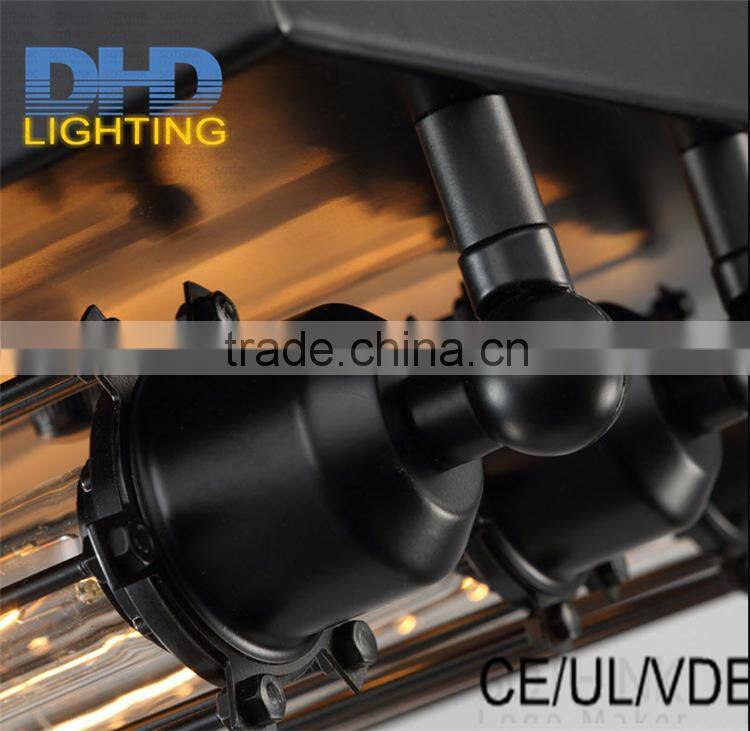 4-arm long iron cage ceiling light edison industrial vintage chandelier