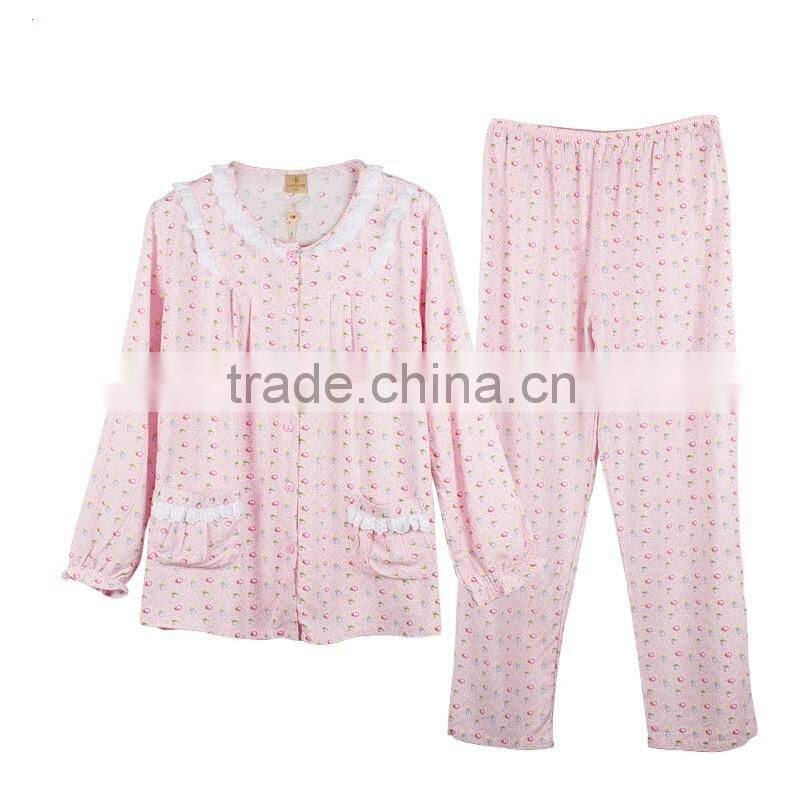 Fashion women cardigan sleepwear set women fancy sleepwear women vintage sleepwear