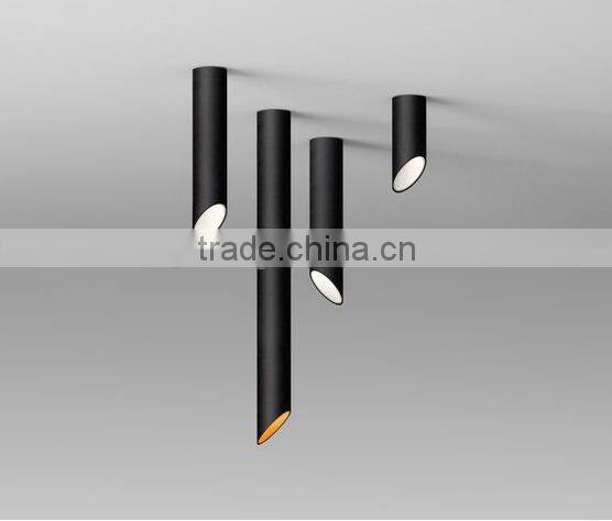 black ceiling light and black tube light