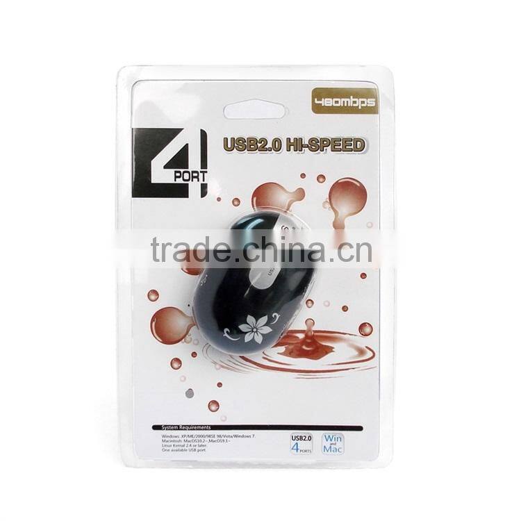 Promotional gift computer 4 port usb hub with hidden cable