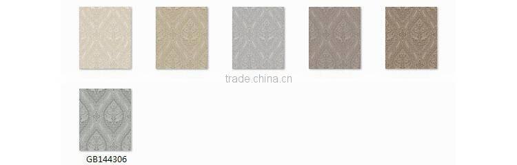 2016 embossed vinyl coated wallpaper, latte retro damask wall mural for home , new design wall decor manufacturer