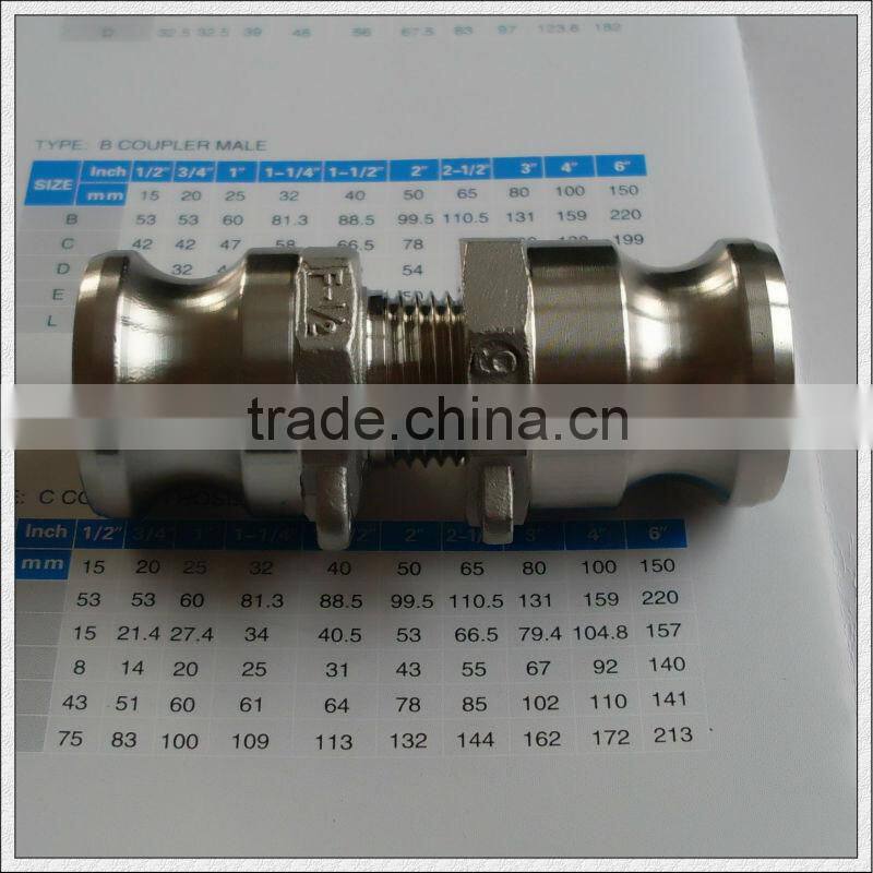 Discount!! 304/316 Investment Casting Stainless Steel Quick Coupling Camlock and Groove