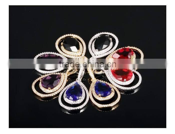 copper jewelry fashionable 2016 micro pave stone pendants