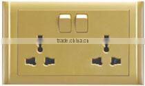 Double 3 feet wall universal switch socket