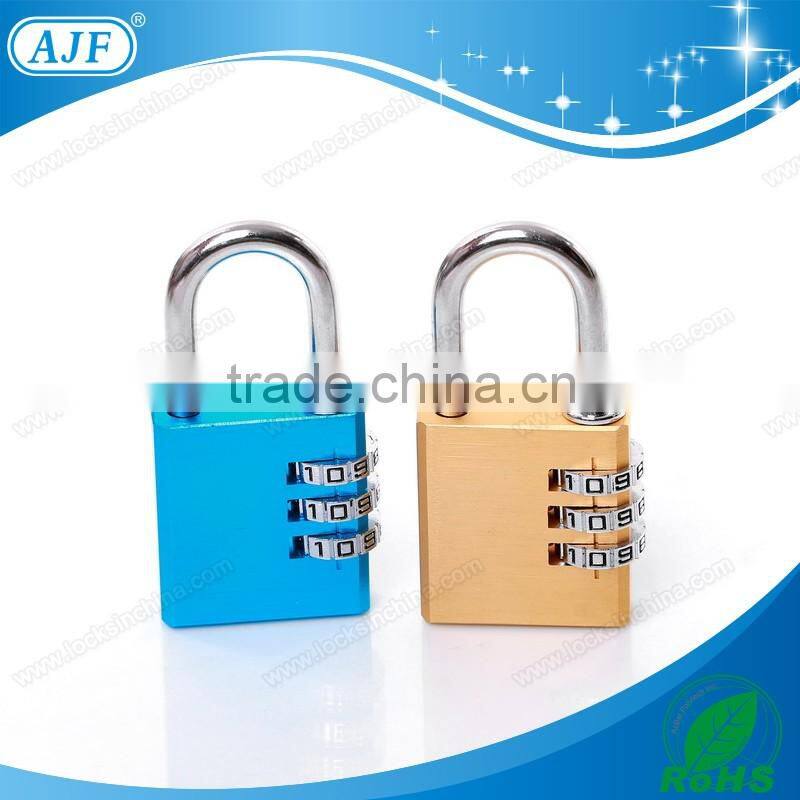 AJF 2015 New Arrival High quality 3 Dials aluminium material high class lock, combination padlock
