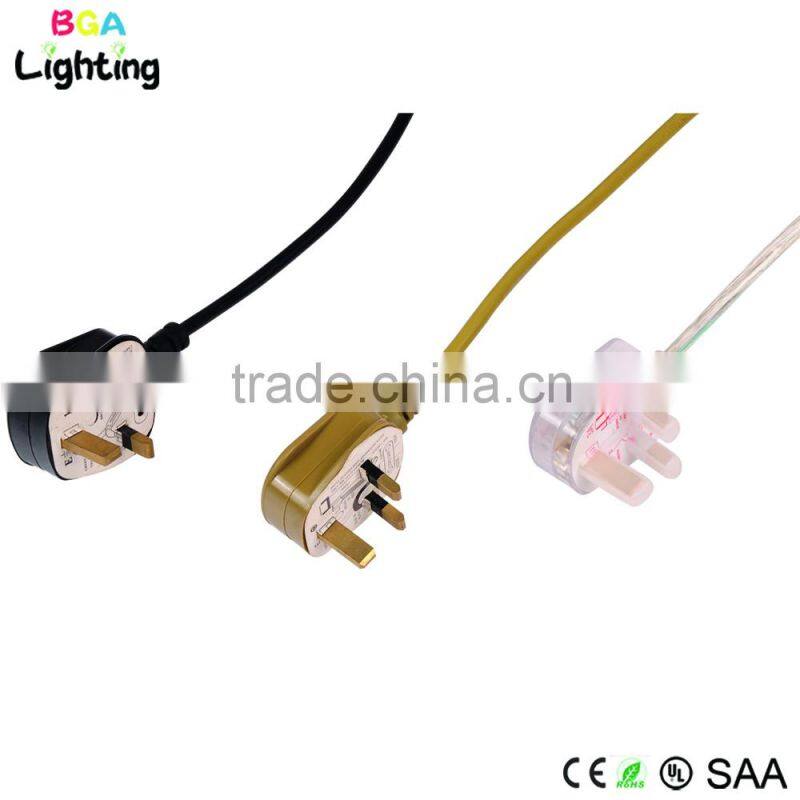 Braided electrical wire with BS plug for pendant light