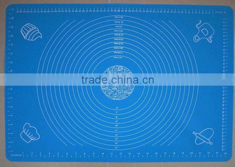 Eco-friendly feature soft printed kitchen baking mat silicone 50*40cm