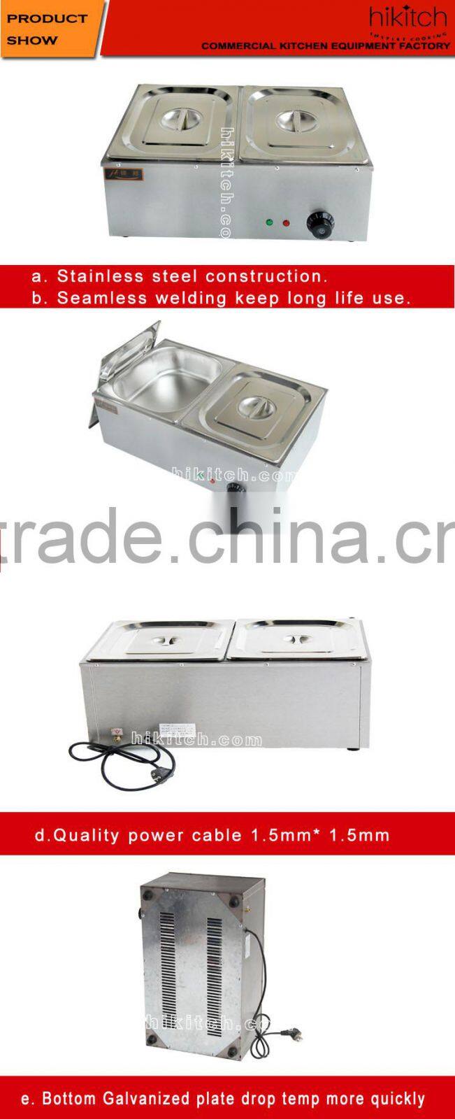 Commercial restaurant kitchen equipment table top 2KW 2 Pans electric bain marie food warmer