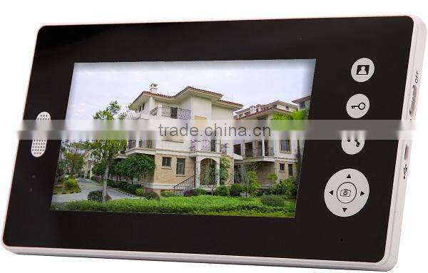 7" Apartment 2.4GHz wireless door bell hidden camera with Doorbell and Two-way Intercome Function