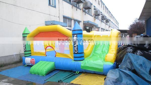 Best selling commercial Inflatable crayon Combo / inflatable crayon bouncer