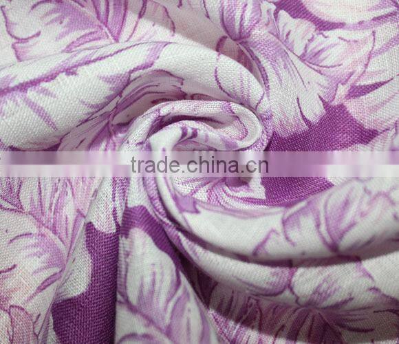 8S High Quality Printed Linen Viscose Blend Fabric