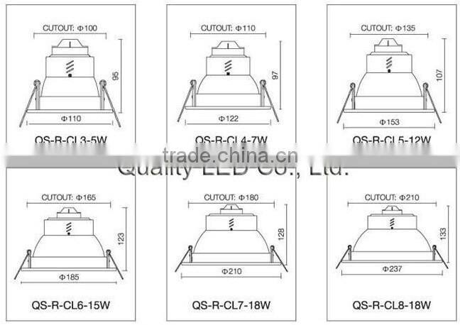 aluminum led downlight housing dimmable emergency