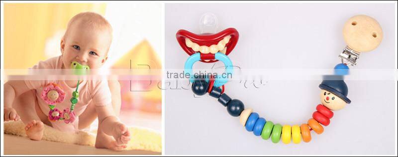 2015 New DIY Baby Products High Quality Cute Silicone Pacifier Holders