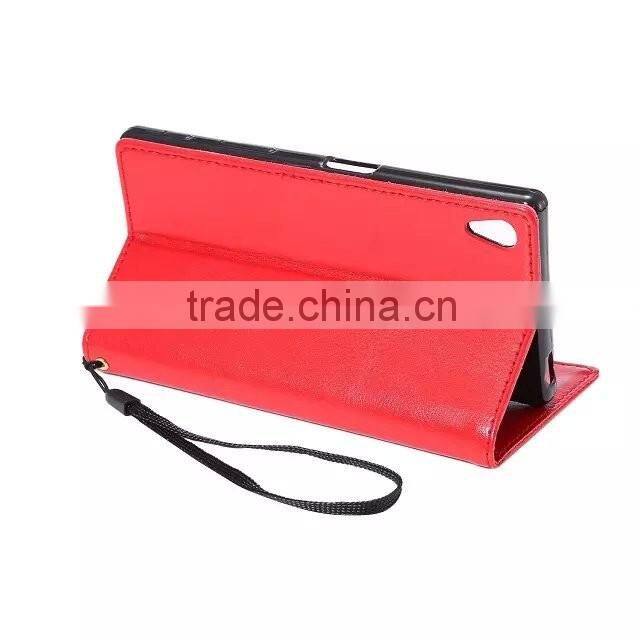 Fine Grain Leather Sheep Case For Sony Z5 Plus/Beautiful leather Design case For Sony Z5 Plus