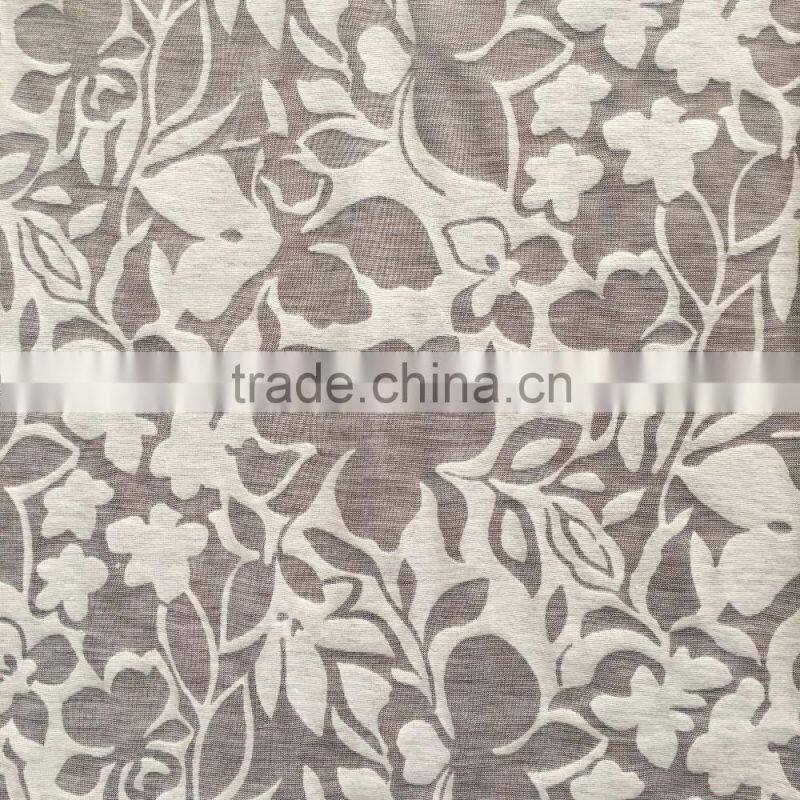60%polyester 40%cotton CVC bird design knit burn-out jersey fabric for tank tops
