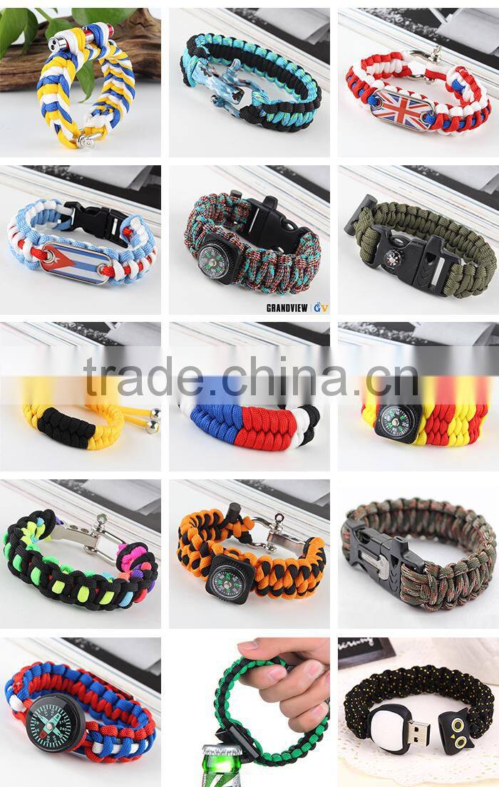 China manufacture professional outdoor camping survival bracelet