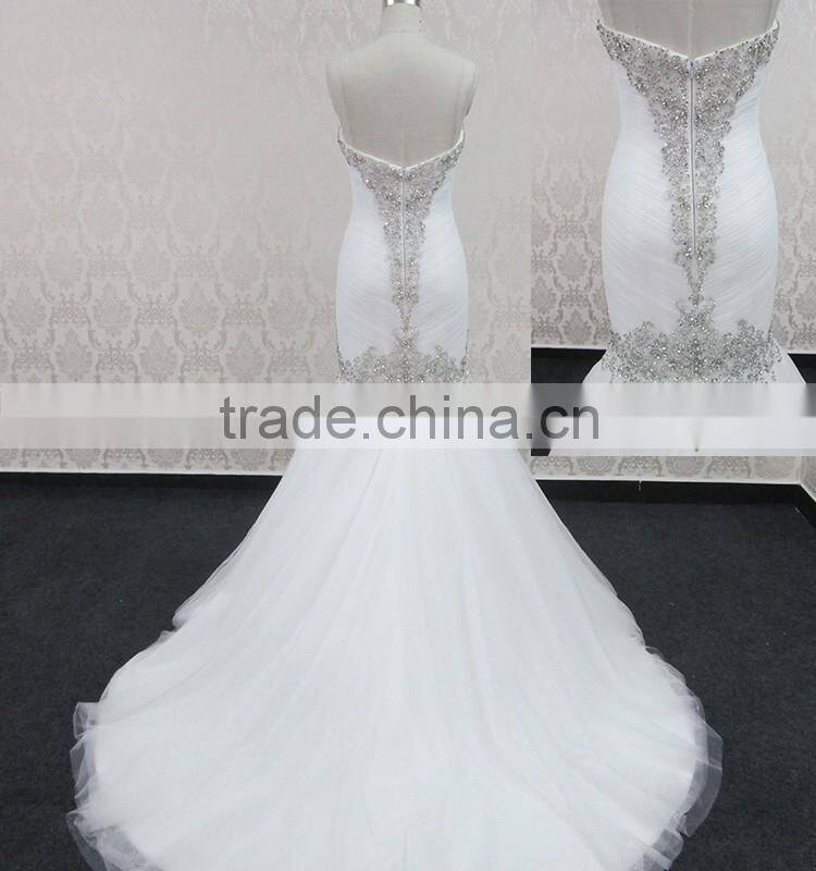 Simple Sex Crystal Wedding Dress 2016