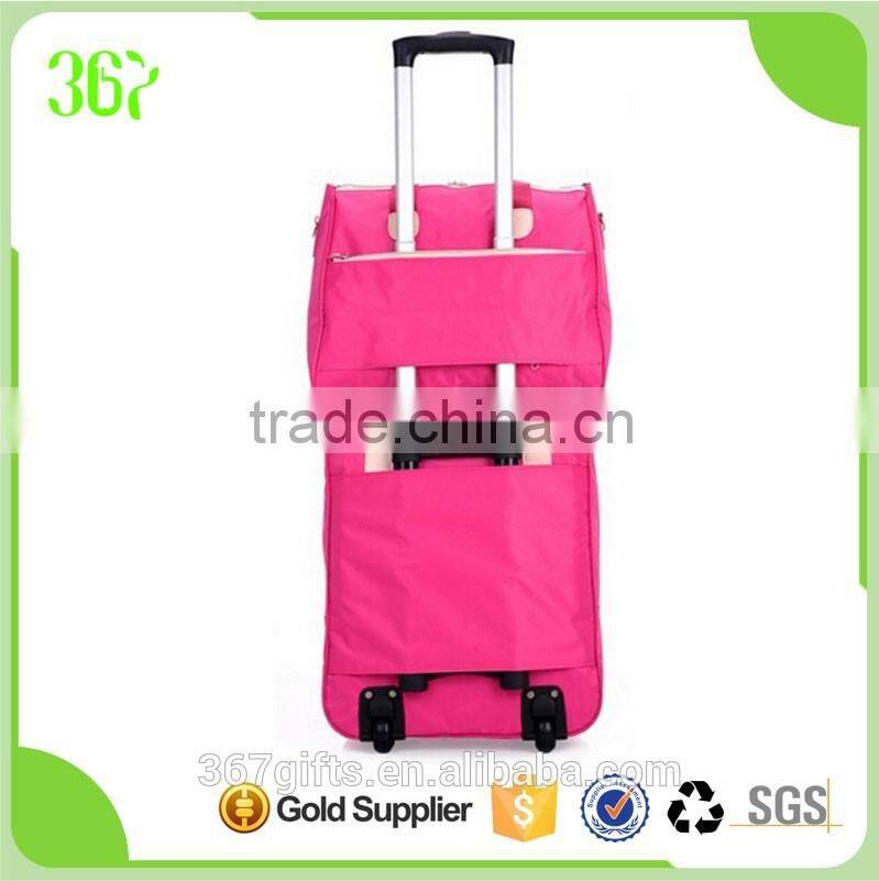Fashion Design Candy Colour Tote Bags Wheels Trolley Bag with Zipper Pocket