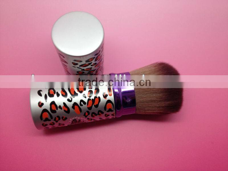 retractable blush brush leapord printed powder brushes makeup cosmetic tools