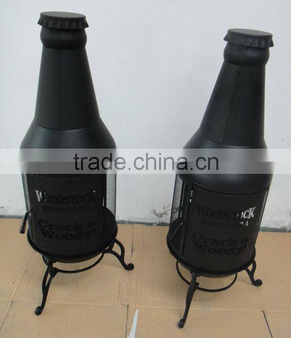 Heat resistant bottle shaped fire pit