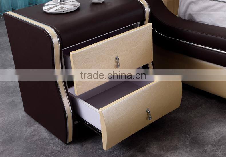 2015 New modern leather bed SY1006