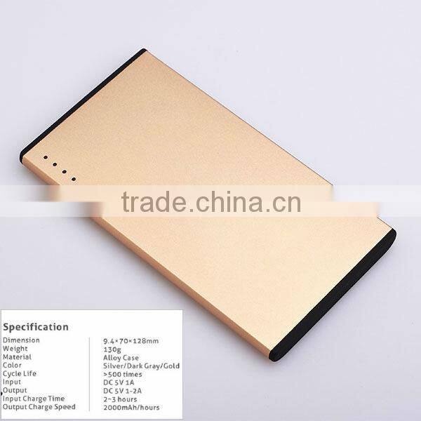 2013 New Ultra Thin Polymer Power Bank 5000mAh