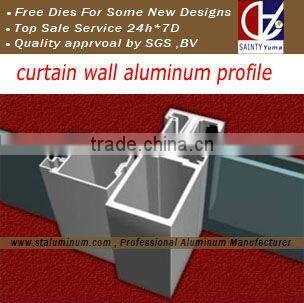 Aluminium Curtain Wall profile With Invisible Frame