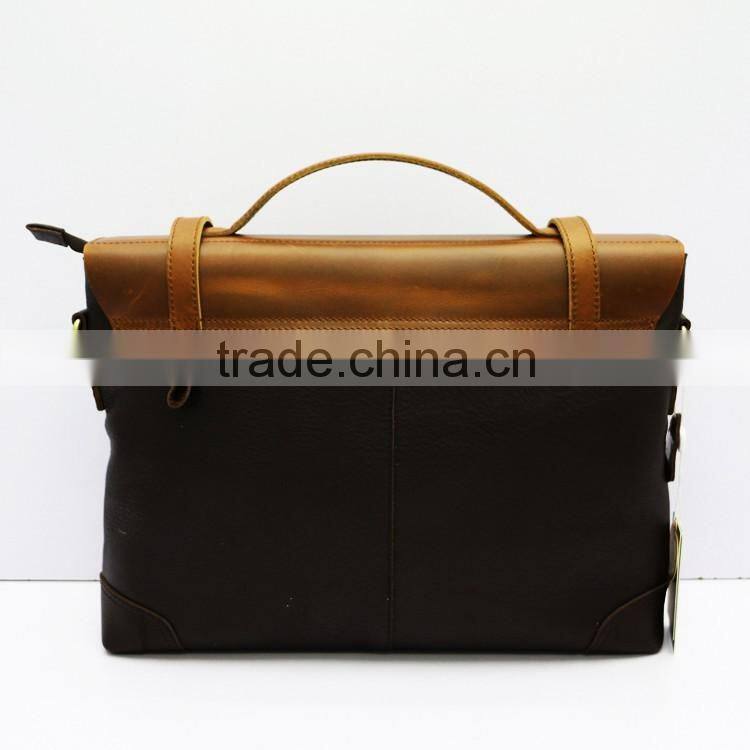 New multifunctional notebook Briefcase cowhide leather men's shoulder bag