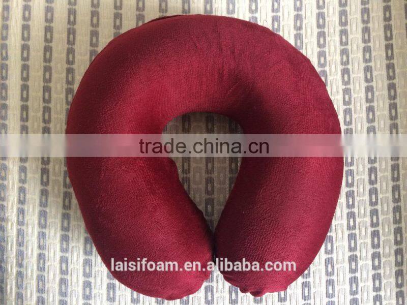 round neck pillow neck pillow filled with polystyrene beads 100% polyester cover travel foam pillow LS-U-004-A