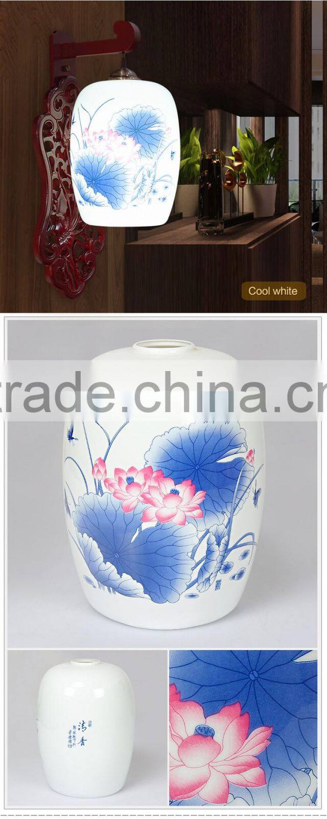 Traditional Wall Lamp For Reading Ceramic Wood Craft Beside Home Deco Hotel Beside LED E27 220v 110v