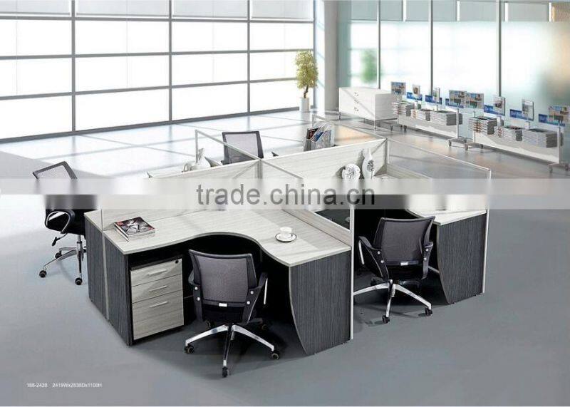 High quality cheap L shape office workstation,office workstation for 4 people