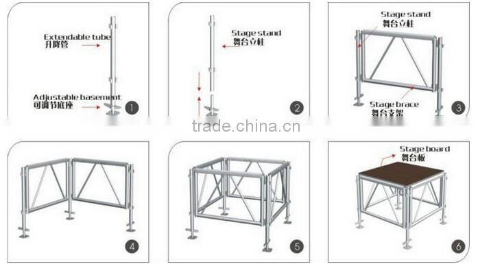 Easy Install Aluminum Wedding Stage/Glass Stage/ Acrylic Stage