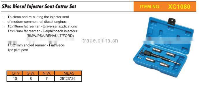 5Pcs Diesel Injector Seat Cutter Set